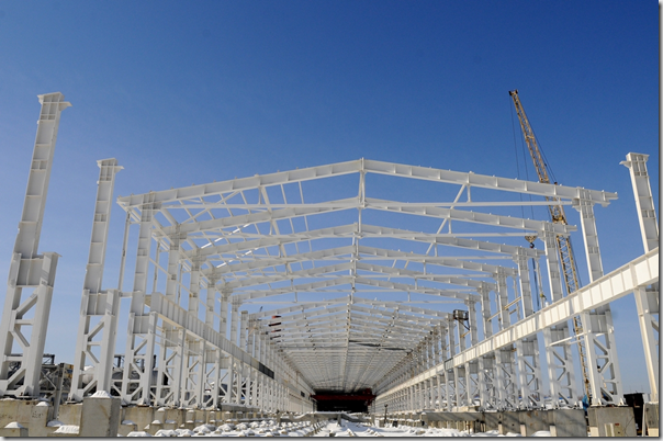 Строительство Богучанского алюминиевого завода (март 2013). Фото пресс-службы ОК Русал